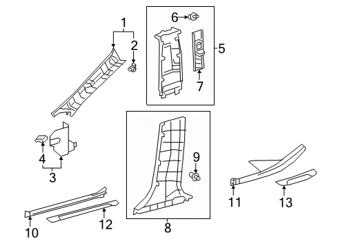 2025 Toyota Crown Signia Interior Trim - Pillars Diagram