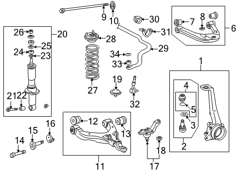1999 Toyota 4Runner Front Suspension Components Diagram 2 - Thumbnail