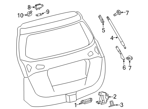 2017 Toyota RAV4 Lift Gate Diagram 3 - Thumbnail