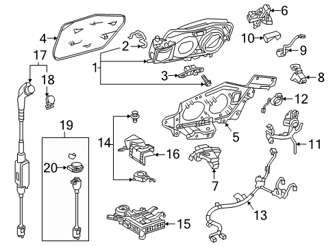 2017 Toyota Prius Prime Electrical Components - Quarter Panel Diagram