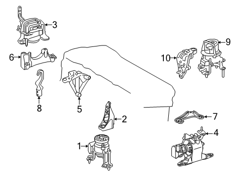 2024 Toyota RAV4 Engine & Trans Mounting Diagram
