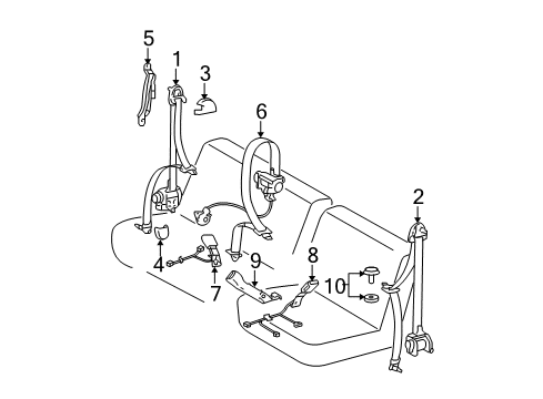 2006 Toyota Tundra Seat Belt - Body Diagram 5 - Thumbnail