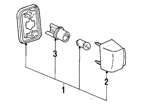 1986 Toyota Corolla License Lamps - Headlights Diagram 2 - Thumbnail