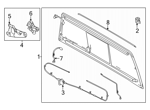 2024 Toyota Tacoma Back Glass Diagram
