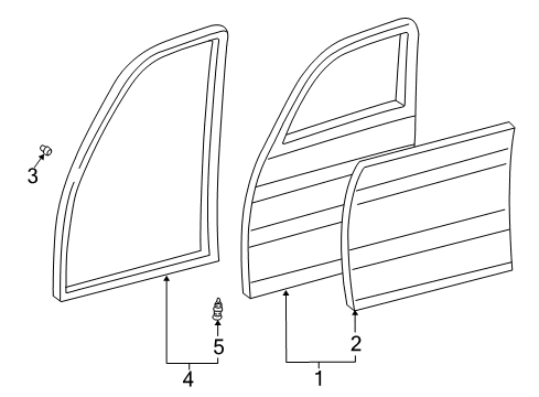 1999 Toyota Land Cruiser Door & Components Diagram