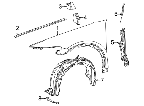 2025 Toyota Crown Signia Fender & Components Diagram