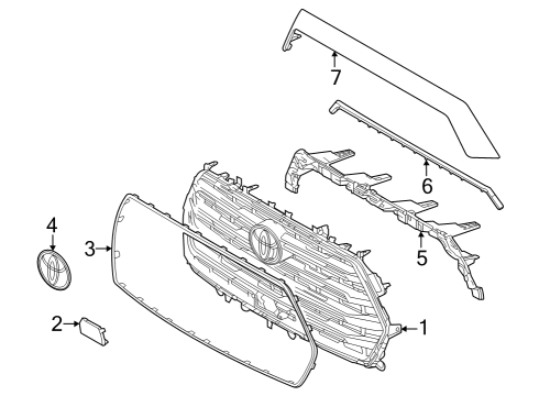 2025 Toyota Sequoia Grille & Components Diagram