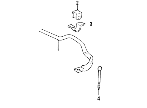 1992 Toyota Pickup Stabilizer Bar & Components Diagram 3 - Thumbnail