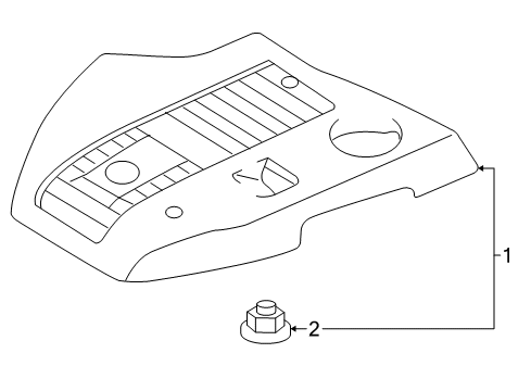 2008 Toyota Highlander Engine Cover, Driver Side Diagram for 53796-48060