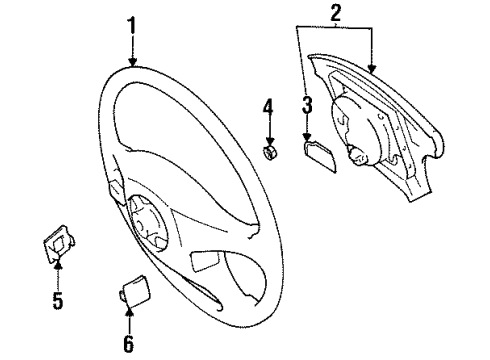 1992 Toyota Celica Steering Wheel & Trim Diagram