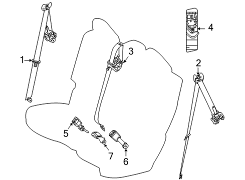 2025 Toyota Sienna Second Row Seat Belts Diagram