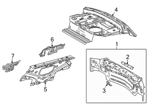 2025 Toyota Mirai Rear Body Diagram