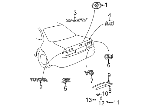 2005 Toyota Camry Exterior Trim - Trunk Diagram