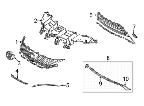 2024 Toyota Venza Grille & Components Diagram