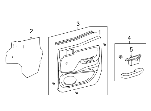 2002 Toyota Tacoma Interior Trim - Rear Door Diagram