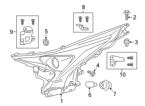 2017 Toyota Prius Bulbs Diagram