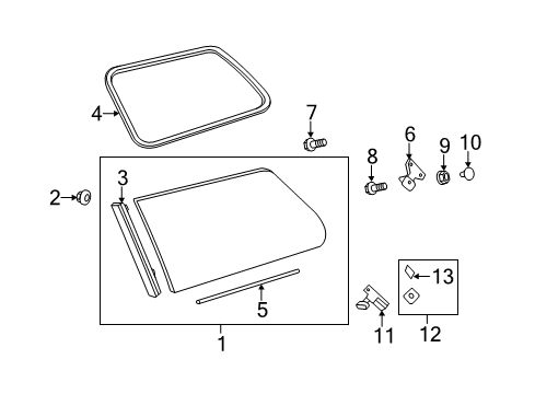 2019 Toyota Sienna Quarter Window Diagram