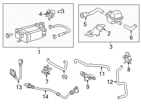 2012 Toyota Highlander Vapor Filter Diagram for 77706-0E030