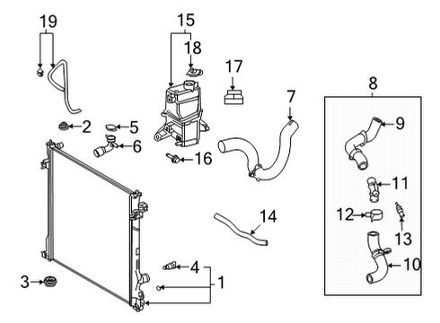 2025 Toyota Sienna Radiator & Components Diagram