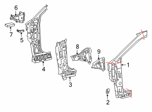 2020 Toyota C-HR Hinge Pillar Diagram 2 - Thumbnail