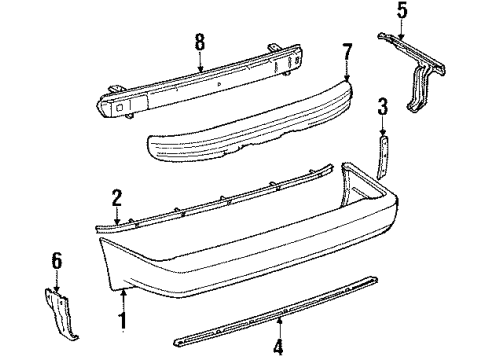 1988 Toyota Supra Bumper Assembly - Rear Diagram