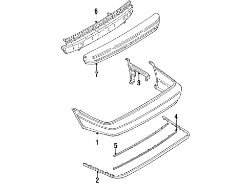 1990 Toyota Corolla Bumper & Components - Rear Diagram