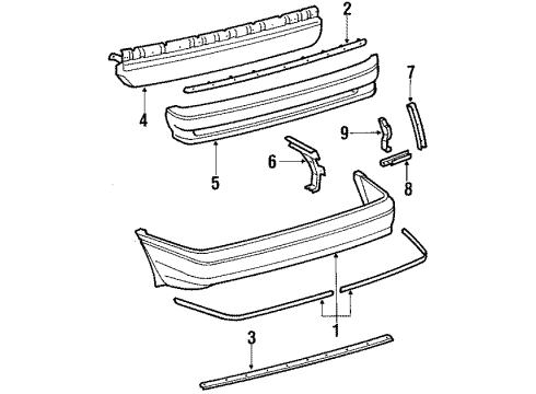 1987 Toyota Corolla Bumper & Components - Rear Diagram