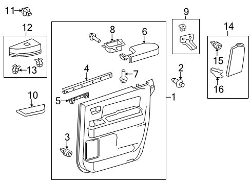 2018 Toyota Tundra Interior Trim - Rear Door Diagram