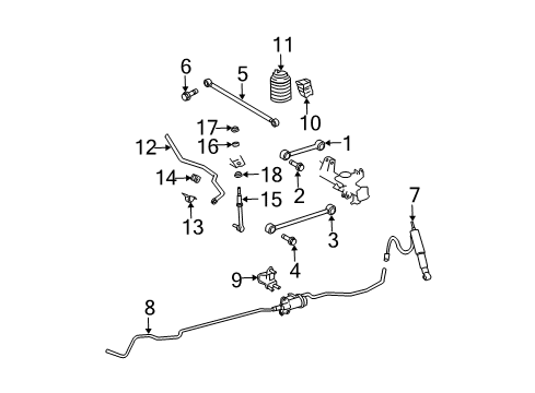 2007 Toyota 4Runner Rear Suspension Components Diagram