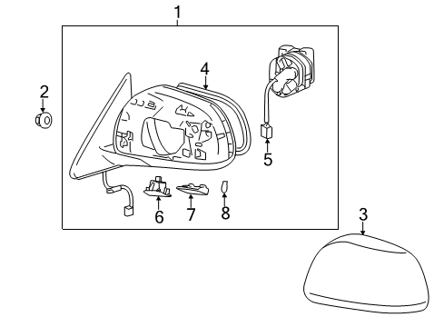 2011 Toyota Highlander Outside Mirrors Diagram