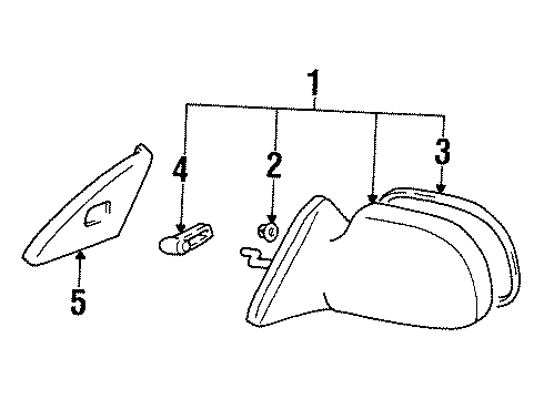 1997 Toyota Paseo Mirror Assembly, Driver Side Diagram for 87940-1G030
