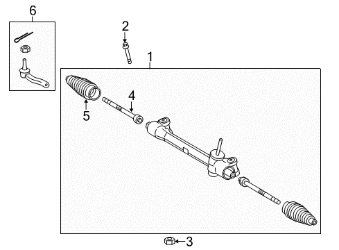 2018 Toyota Yaris Steering Gear Diagram for 45500-0D271