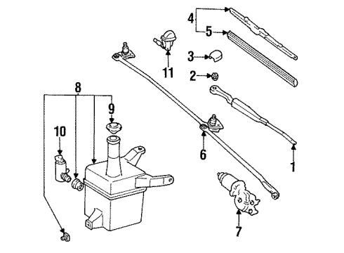 1993 Toyota Celica Wiper & Washer Components Diagram