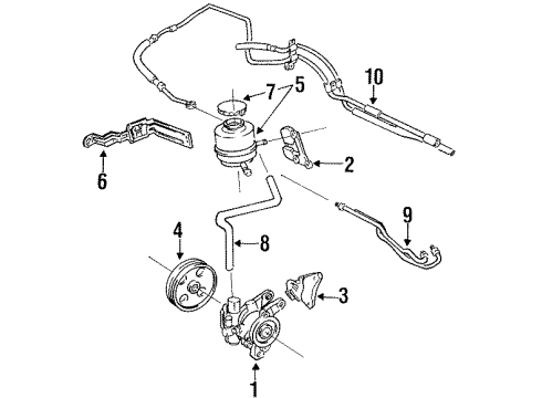 1996 Toyota Paseo P/S Pump & Hoses Diagram 2 - Thumbnail