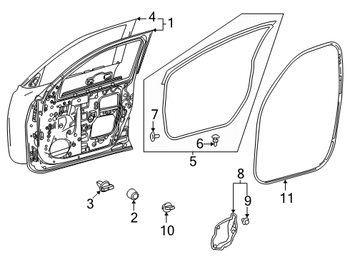 2025 Toyota 4Runner Door & Components Diagram