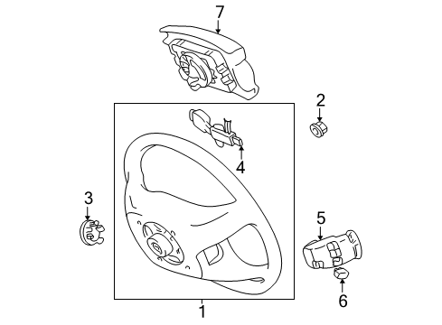 2001 Toyota Sienna Steering Wheel Cover Diagram for 45186-06070-E0