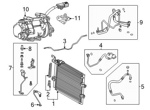 2025 Toyota Land Cruiser A/C Condenser, Compressor & Lines Diagram