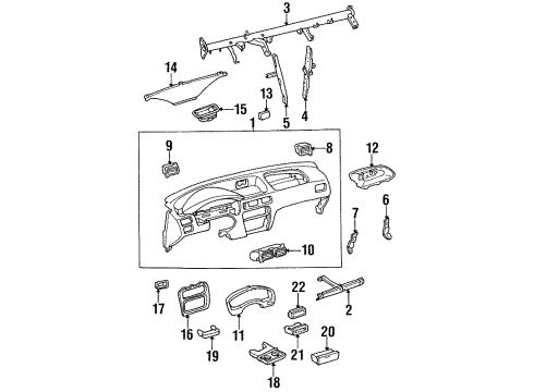 1996 Toyota Tercel Instrument Panel Diagram 2 - Thumbnail