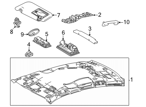 2025 Toyota Crown Signia Interior Trim - Roof Diagram 2 - Thumbnail