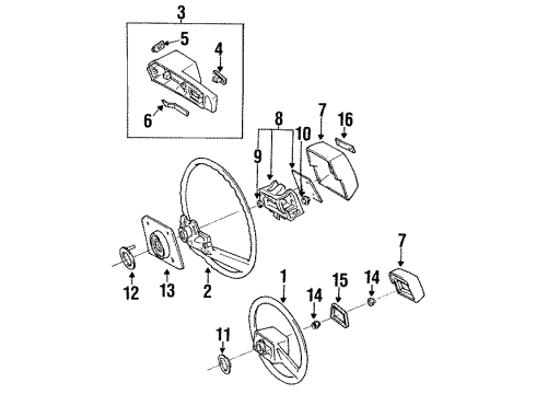 1987 Toyota Pickup Steering Wheel & Trim Diagram 2 - Thumbnail