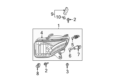 2002 Toyota RAV4 Headlamp Components Diagram
