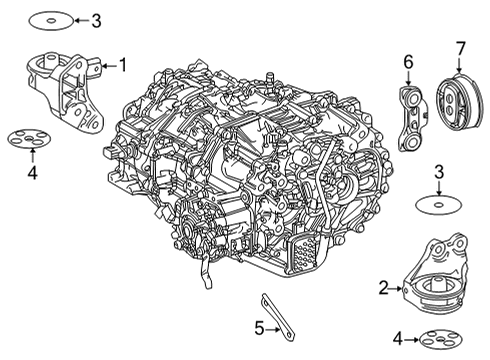 2025 Toyota Mirai Engine & Trans Mounting Diagram