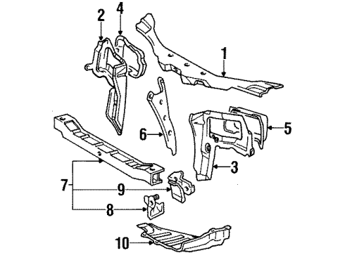 1992 Toyota Paseo Radiator Support Diagram