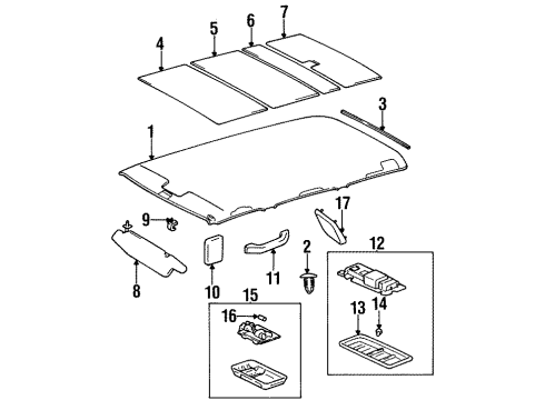 1997 Toyota Land Cruiser Interior Trim - Roof Diagram 2 - Thumbnail