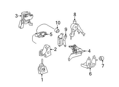 2009 Toyota Matrix Engine & Trans Mounting Diagram 3 - Thumbnail