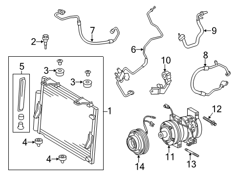 2014 Toyota Tundra A/C Condenser Diagram
