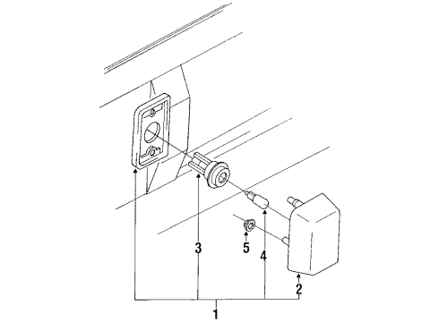 1989 Toyota Corolla License Lamps - Headlights Diagram 4 - Thumbnail