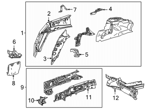 2025 Toyota Sienna Structural Components & Rails Diagram