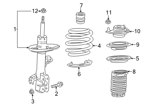 2025 Toyota Camry Struts & Components Diagram