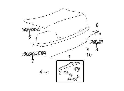2000 Toyota Avalon Exterior Trim - Trunk Diagram